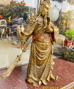 Tượng quan công đứng trấn ải bằng đồng cao 50cm