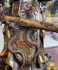 Tượng quan công ngũ cờ bằng đồng phong thủy cao 45cm Nặng 10Kg