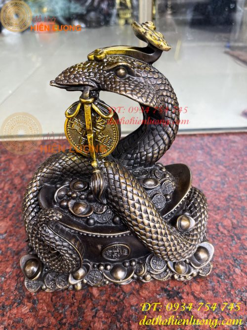 Bộ Sưu Tập Tượng Rắn Tài Lộc Bằng Đồng Hun Cao 20cm