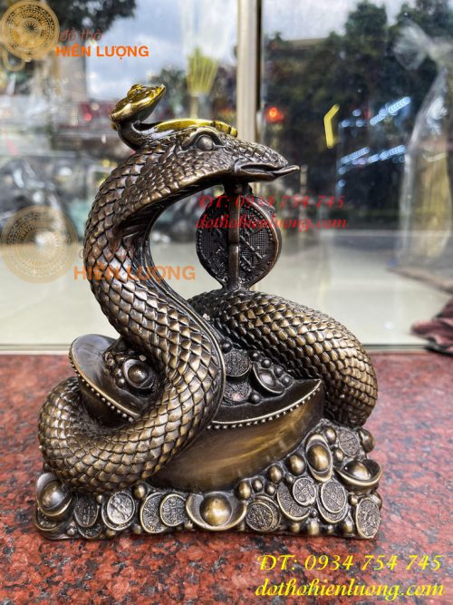 Bộ Sưu Tập Tượng Rắn Tài Lộc Bằng Đồng Hun Cao 20cm
