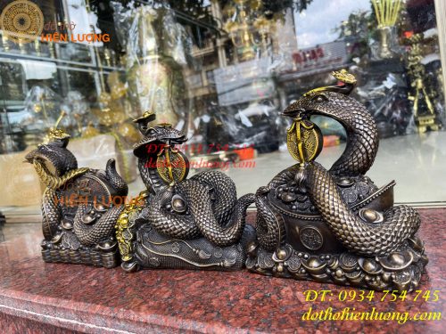 Bộ Sưu Tập Tượng Rắn Tài Lộc Bằng Đồng Hun Cao 20cm
