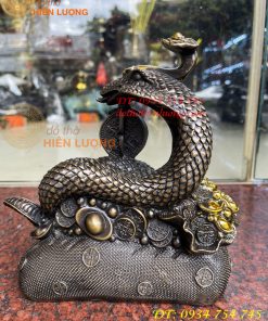 Bộ Sưu Tập Tượng Rắn Tài Lộc Bằng Đồng Hun Cao 20cm