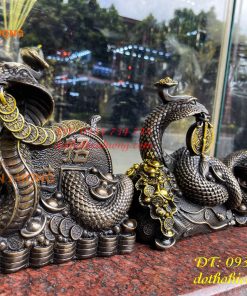 Bộ Sưu Tập Tượng Rắn Tài Lộc Bằng Đồng Hun Cao 20cm