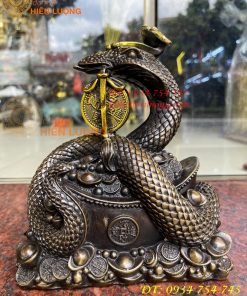 Bộ Sưu Tập Tượng Rắn Tài Lộc Bằng Đồng Hun Cao 20cm