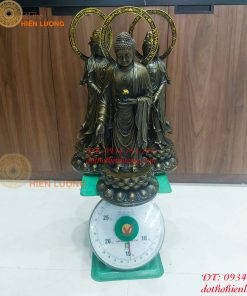 Bộ Tượng Tam Thánh Đứng Cao 46cm Bằng Đồng