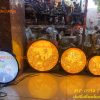 Tranh Trúc Chỉ Hoa Sen Dáng Tròn Cắm Điện