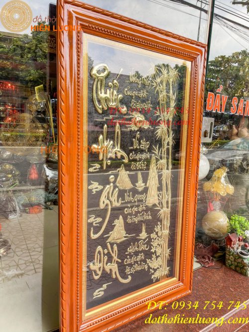 Tranh Thước Hạnh Gia Đình 80x140cm Bằng Đồng Liền Tấm