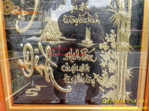 Tranh Thước Hạnh Gia Đình 80x140cm Bằng Đồng Liền Tấm
