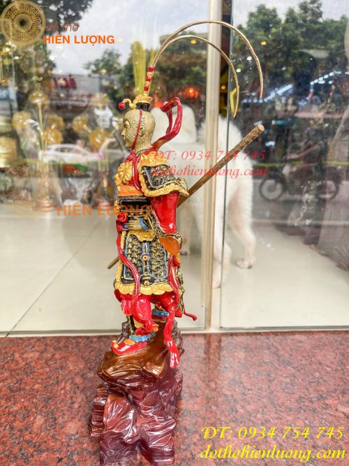 Tượng tôn ngộ không tề thiên đại thánh bằng đồng decor cao 40cm