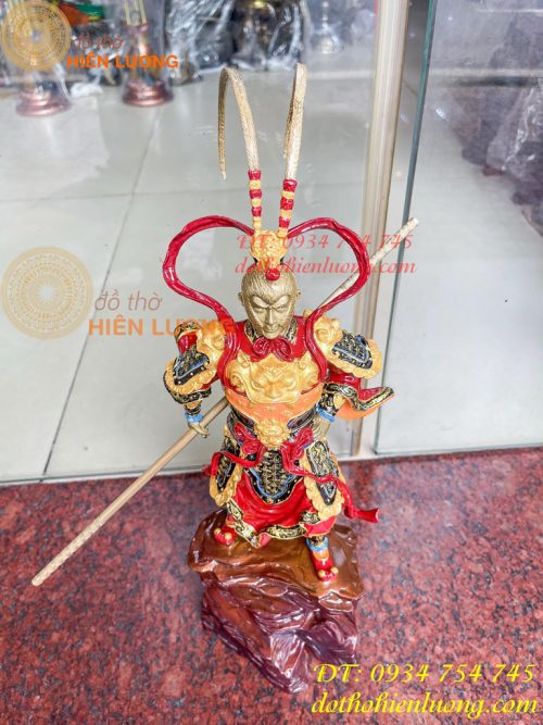 Tượng tôn ngộ không tề thiên đại thánh bằng đồng decor cao 40cm