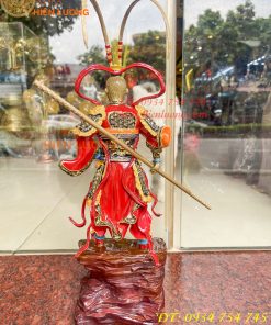 Tượng tôn ngộ không tề thiên đại thánh bằng đồng decor cao 40cm