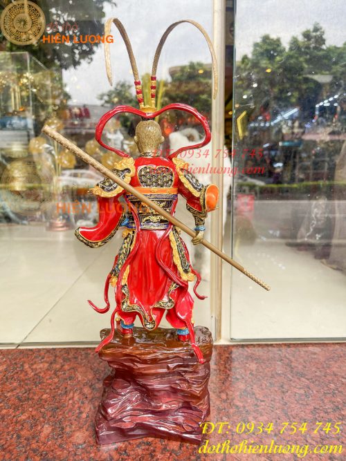 Tượng tôn ngộ không tề thiên đại thánh bằng đồng decor cao 40cm
