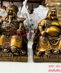 Bộ Tượng Ông Thần Thài - Ông Phát - Ông Thổ Địa Ngồi Bệ Tiền Bằng Đồng
