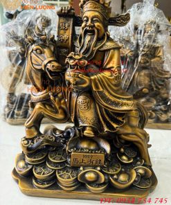 Bộ Tượng Ông Thần Thài - Ông Phát - Ông Thổ Địa Ngồi Bệ Tiền Bằng Đồng