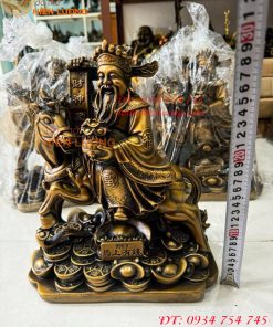 Bộ Tượng Ông Thần Thài - Ông Phát - Ông Thổ Địa Ngồi Bệ Tiền Bằng Đồng