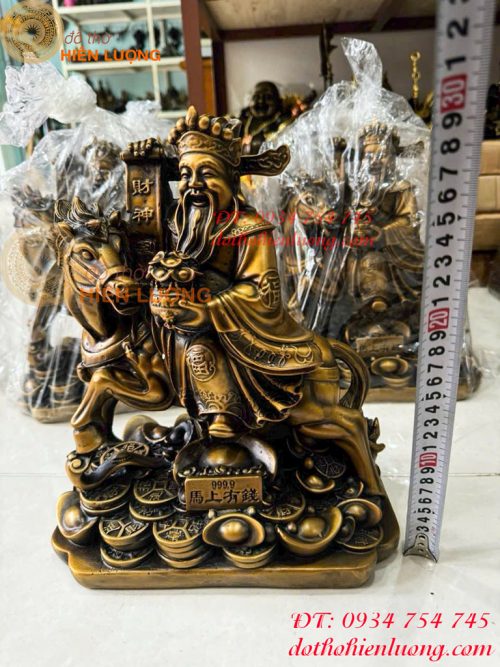 Bộ Tượng Ông Thần Thài - Ông Phát - Ông Thổ Địa Ngồi Bệ Tiền Bằng Đồng
