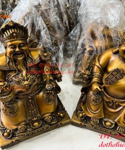 Bộ Tượng Ông Thần Thài - Ông Phát - Ông Thổ Địa Ngồi Bệ Tiền Bằng Đồng