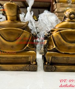 Bộ Tượng Ông Thần Thài - Ông Phát - Ông Thổ Địa Ngồi Bệ Tiền Bằng Đồng