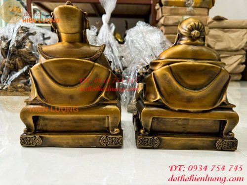 Bộ Tượng Ông Thần Thài - Ông Phát - Ông Thổ Địa Ngồi Bệ Tiền Bằng Đồng