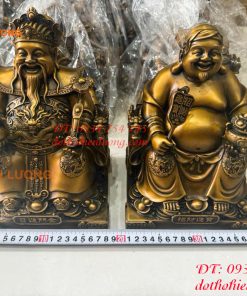 Bộ Tượng Ông Thần Thài - Ông Phát - Ông Thổ Địa Ngồi Bệ Tiền Bằng Đồng