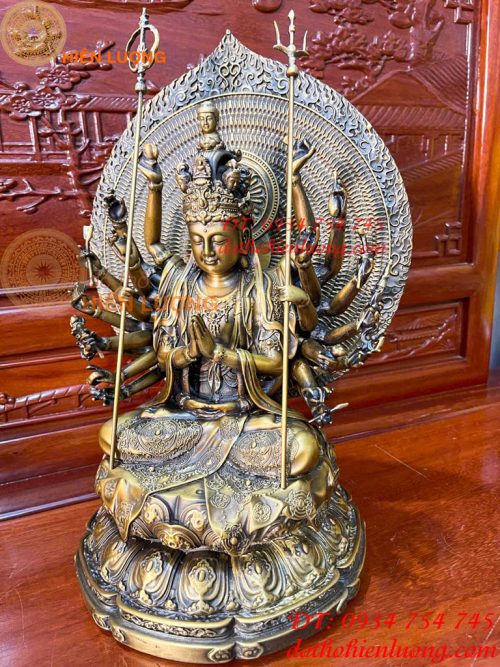 Tượng Thiên Thủ Thiên Nhãn Cao 37cm Bằng Đồng Hun