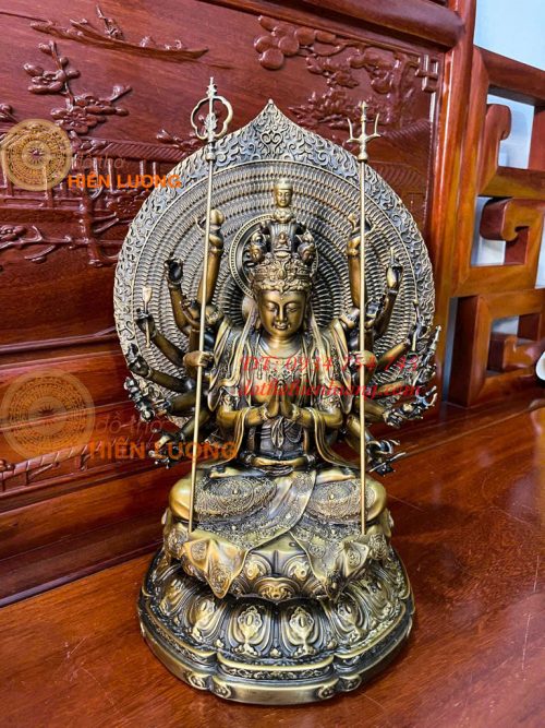 Tượng Thiên Thủ Thiên Nhãn Cao 37cm Bằng Đồng Hun