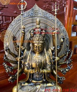 Tượng Thiên Thủ Thiên Nhãn Cao 37cm Bằng Đồng Hun