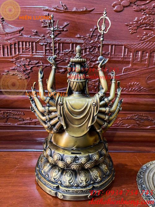 Tượng Thiên Thủ Thiên Nhãn Cao 37cm Bằng Đồng Hun