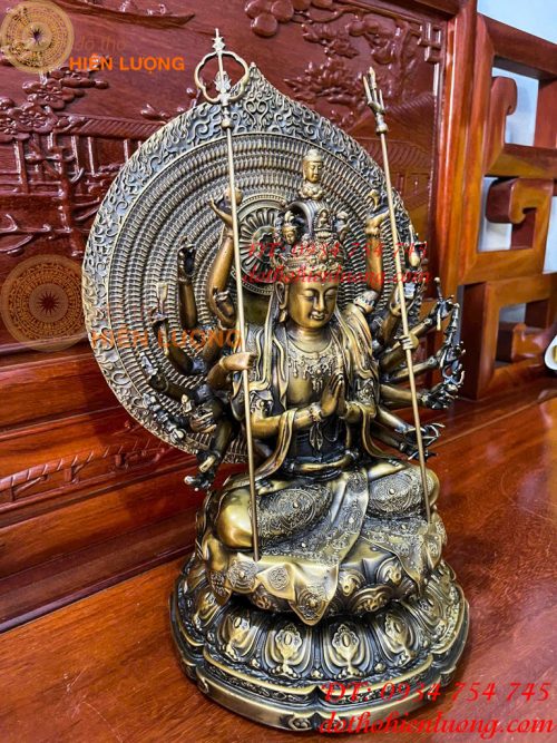 Tượng TTượng Thiên Thủ Thiên Nhãn Cao 37cm Bằng Đồng Hun
