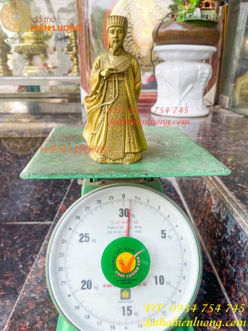 Tượng Khổng Minh Bằng Đồng Cầm Quạt Phong Thủy