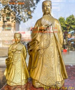 Tượng Khổng Minh Bằng Đồng Cầm Quạt Phong Thủy