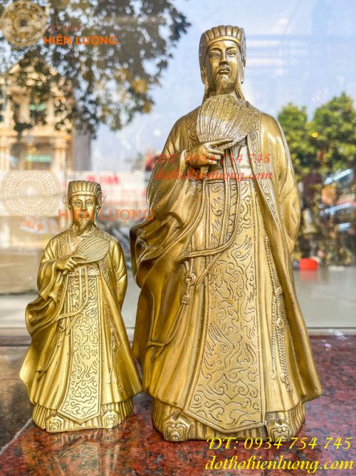 Tượng Khổng Minh Bằng Đồng Cầm Quạt Phong Thủy