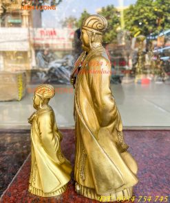 Tượng Khổng Minh Bằng Đồng Cầm Quạt Phong Thủy