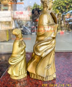 Tượng Khổng Minh Bằng Đồng Cầm Quạt Phong Thủy