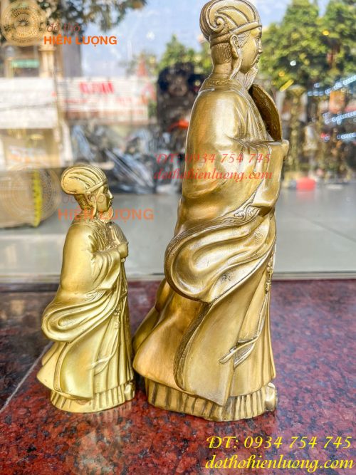 Tượng Khổng Minh Bằng Đồng Cầm Quạt Phong Thủy