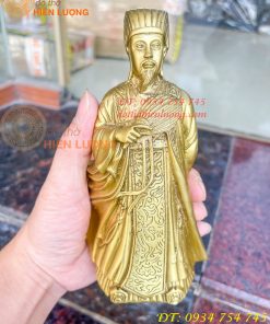 Tượng Khổng Minh Bằng Đồng Cầm Quạt Phong Thủy