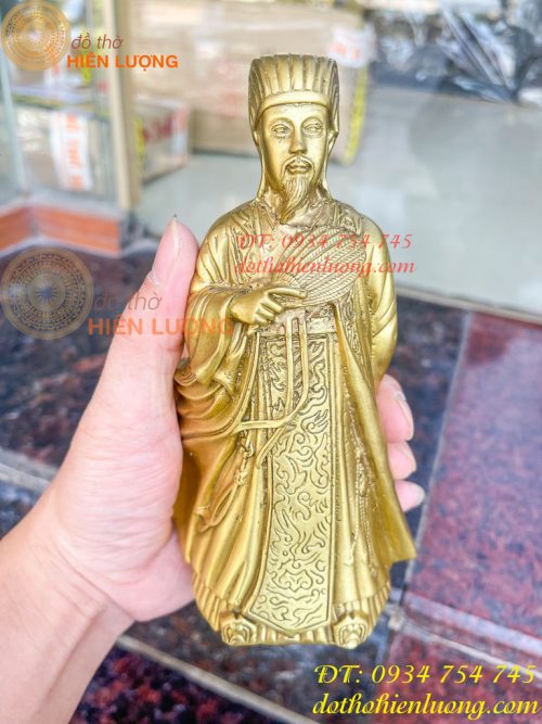Tượng Khổng Minh Bằng Đồng Cầm Quạt Phong Thủy