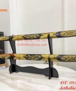 Đôi Kiếm Thờ Bằng Đồng Màu Hun Dài 80cm Kèm Giá Đỡ