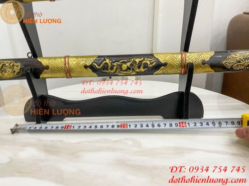 Đôi Kiếm Thờ Bằng Đồng Màu Hun Dài 80cm Kèm Giá Đỡ