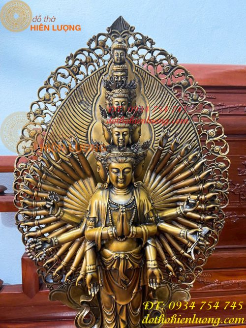 Tượng Thiên Thủ Thiên Nhãn Đứng Cao 70cm Bằng Đồng
