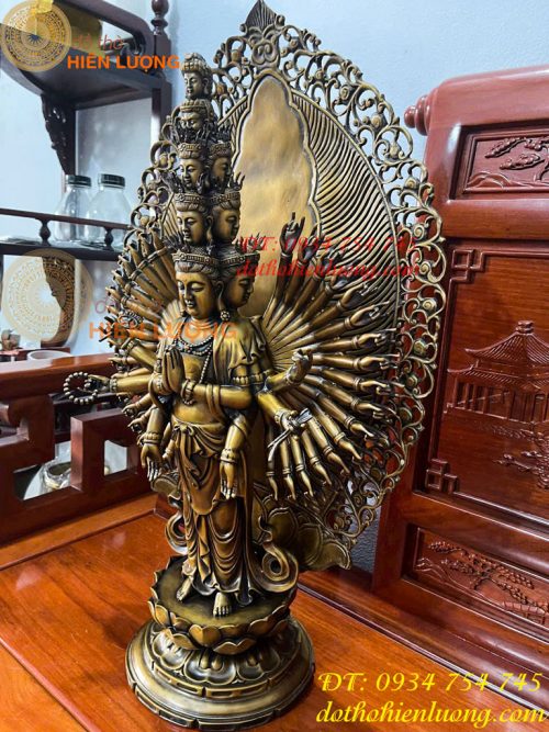 Tượng Thiên Thủ Thiên Nhãn Đứng Cao 70cm Bằng Đồng