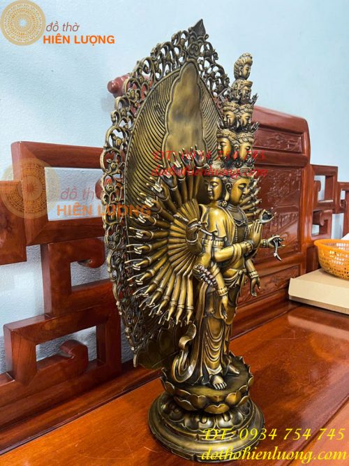 Tượng Thiên Thủ Thiên Nhãn Đứng Cao 70cm Bằng Đồng