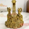 Cặp Dê Đứng Gậy Như Ý Bằng Đồng Cao 14cm