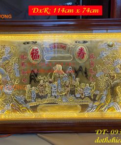 Tranh Mừng Thọ Bà 74x114cm Bằng Đồng Liền Tấm Tam Khí