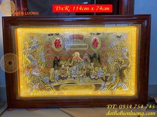 Tranh Mừng Thọ Bà 74x114cm Bằng Đồng Liền Tấm Tam Khí