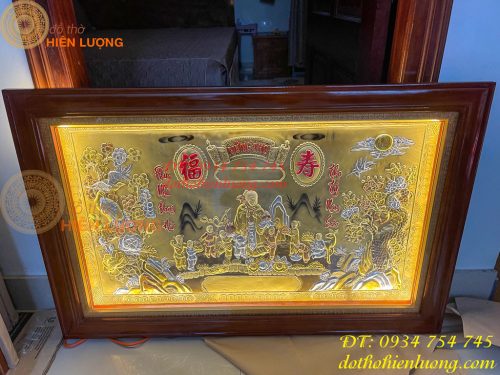 Tranh Mừng Thọ Bà 74x114cm Bằng Đồng Liền Tấm Tam Khí