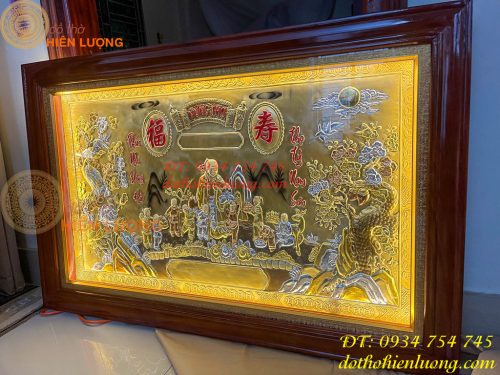 Tranh Mừng Thọ Bà 74x114cm Bằng Đồng Liền Tấm Tam Khí