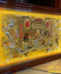 Tranh Mừng Thọ Bà 74x114cm Bằng Đồng Liền Tấm Tam Khí