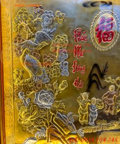 Tranh Mừng Thọ Bà 74x114cm Bằng Đồng Liền Tấm Tam Khí