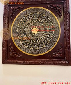 Tranh Trống Đồng Đúc Nổi Khung Gỗ Hương